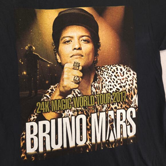 Bruno Mars Band Graphic Short Sleeve Crew Neck T Shirt Womens Size Large L Black - Picture 4 of 6